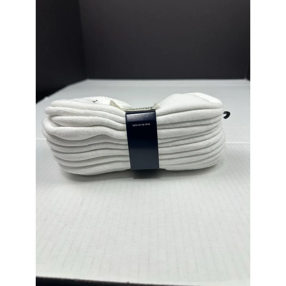 Vintage Ralph Lauren Polo Women's 6-Pack Cushion Quarter Socks White Sz 4-10.5